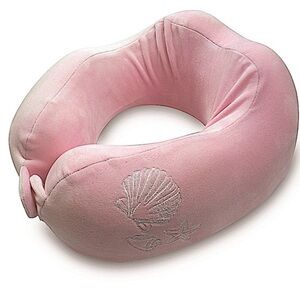 Travel Neck Pillow Memory Foam, Seashell Pink - New With Tags!